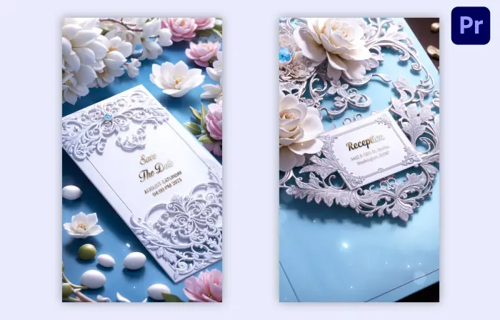 Floral Design Wedding Invitation 3D Instagram Story